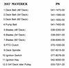 17MAVQR Bad Boy Mowers Part 2017 MAVERICK QUICK REFERENCE