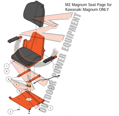 17MZMAGSEATKAW Bad Boy Mowers Part 2017 MZ & MZ MAGNUM SEAT FOR KAWASAKI MAGNUM ONLY