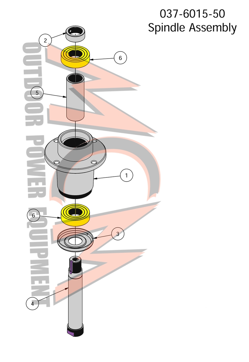 2017 ZT ELITE SPINDLE ASSEMBLY or Bad Boy Parts number 17ZTSPIN