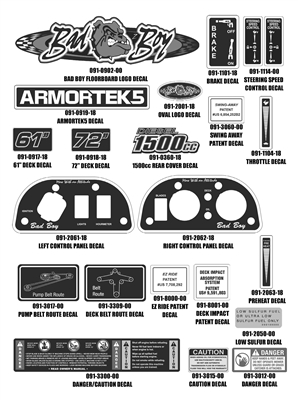 18DIEDECAL Bad Boy Mowers Part 2018 DIESEL DECALS