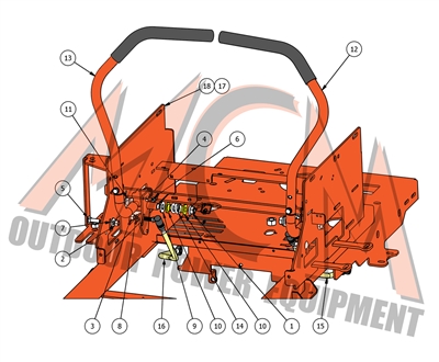 18MZMAGSTEER Bad Boy Mowers Part 2018 MZ & MZ MAGNUM STEERING ARM ASSEMBLY