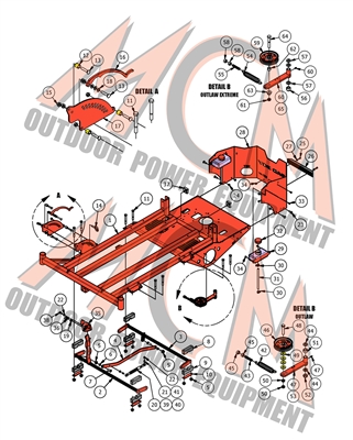 18OUTEXDECKLFT Bad Boy Mowers Part 2018 OUTLAW & OUTLAW EXTREME DECK LIFT & IDLER ARM