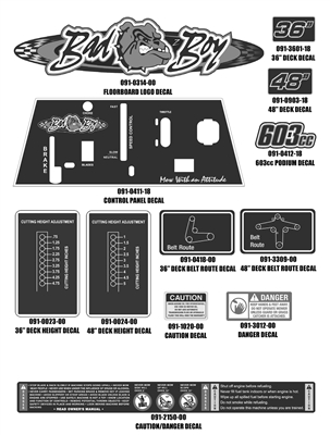 18WABEHDECAL Bad Boy Mowers Part 2018 WALK BEHIND FRONT FORK ASSEMBLY