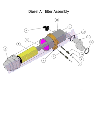 19DIEAIR Bad Boy Mowers Part 2018 DIESEL AIR FILTER ASSEMBLY