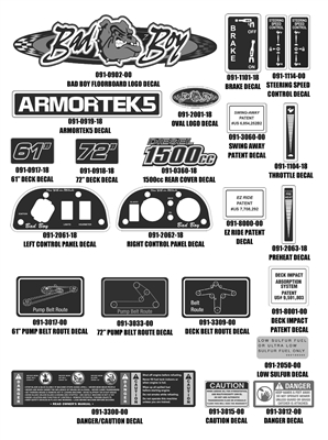 19DIEDECAL Bad Boy Mowers Part 2018 DIESEL DECALS