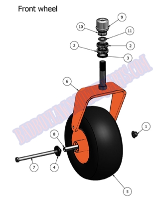 2011CZTFRTWHL Bad Boy Mowers Part 2011 CZT FRONT WHEEL ASSEMBLY