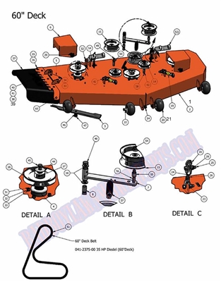 2011D60DK Bad Boy Mowers Part 2011 DIESEL 60" DECK ASSEMBLY