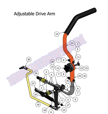2011DDAASSY Bad Boy Mowers Part 2011 DIESEL DRIVE ARM ASSEMBLY