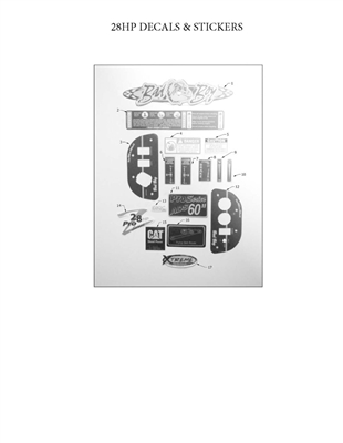 2011DDECAL28HP Bad Boy Mowers Part 2011 DIESEL DECALS (28Hp Models)