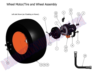 2011DWHLMTR Bad Boy Mowers Part 2011 DIESEL WHEEL MOTOR ASSEMBLY