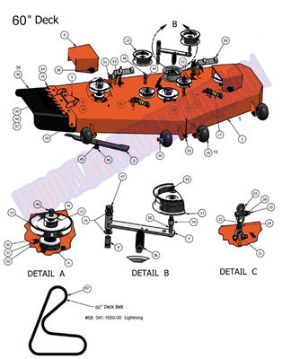 2011LP60DK Bad Boy Mowers Part 2011 LIGHTNING & PUP 60 DECK ASSEMBLY