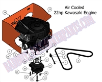 2011MZ22HPKW Bad Boy Mowers Part 2011 MZ ENGINE (22Hp Kawasaki) ASSEMBLY