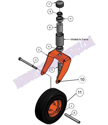 2011MZFRTWHL Bad Boy Mowers Part 2011 MZ FRONT WHEEL ASSEMBLY