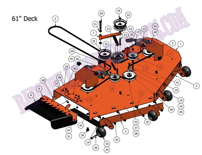 2011OL61DK Bad Boy Mowers Part 2011 OUTLAW 61" DECK ASSEMBLY