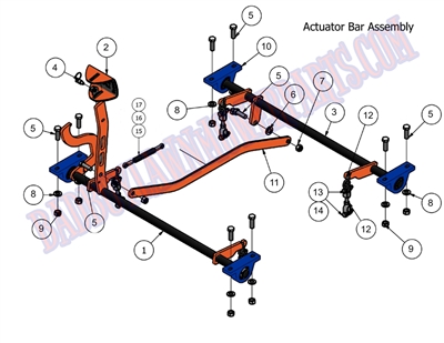 2011OLACTBAR Bad Boy Mowers Part 2011 OUTLAW ACTUATOR BAR ASSEMBLY