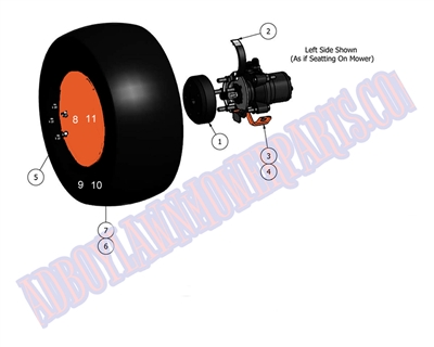 2011PWHLMTR Bad Boy Mowers Part 2011 LIGHTNING & PUP WHEEL MOTOR - (PUP Models) ASSEMBLY