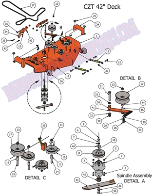 2012CZT42DK Bad Boy Mowers Part 2012 CZT 42" DECK ASSEMBLY