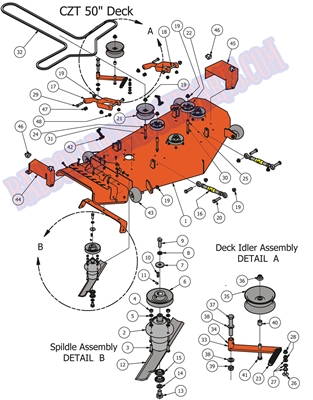 2012CZT50DK Bad Boy Mowers Part 2012 CZT 50" DECK ASSEMBLY