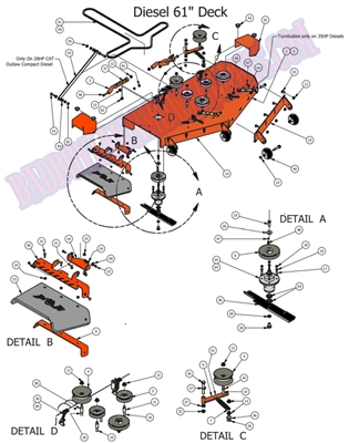 2012D61DK Bad Boy Mowers Part 2012 DIESEL 61" DECK ASSEMBLY