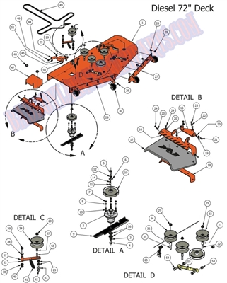 2012D72DK Bad Boy Mowers Part 2012 DIESEL 72" DECK ASSEMBLY