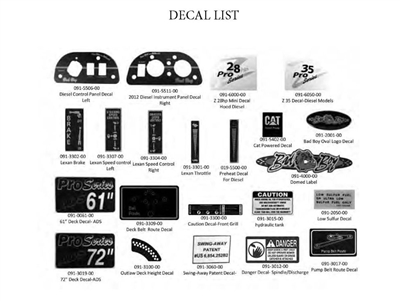 2012DDECAL Bad Boy Mowers Part 2012 DIESEL DECALS