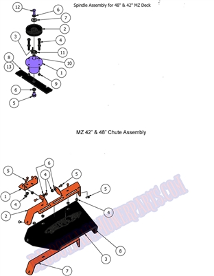 2012MZ4248CH Bad Boy Mowers Part 2012 MZ 42" & 48" CHUTE ASSEMBLY