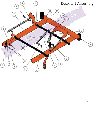 2012MZDKLIFT Bad Boy Mowers Part 2012 MZ DECK LIFT ASSEMBLY
