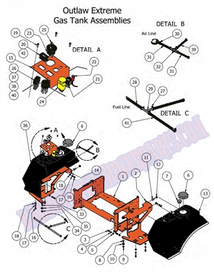 2012OLFTEXT Bad Boy Mowers Part 2012 OUTLAW FUEL TANK (Extreme Models)