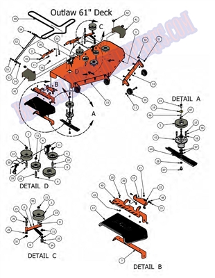 2012OLXP61DK Bad Boy Mowers Part 2012 OUTLAW XP 61" DECK ASSEMBLY