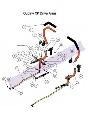 2012OLXPDAASSY Bad Boy Mowers Part 2012 OUTLAW XP DRIVE ARM ASSEMBLY