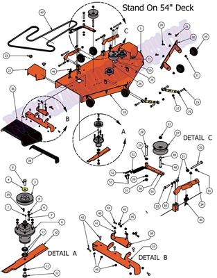 2012SO54DK Bad Boy Mowers Part 2012 STAND-ON 54" DECK ASSEMBLY