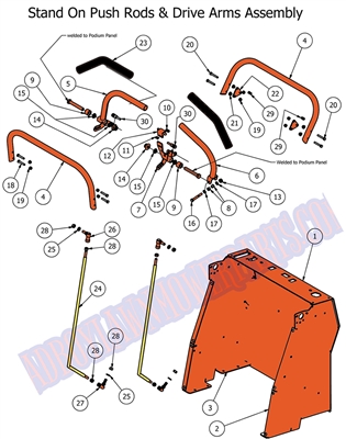 2012SODAASSY Bad Boy Mowers Part 2012 STAND-ON DRIVE ARM ASSEMBLY