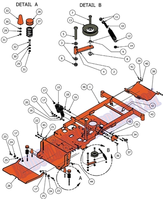 2012SOFRMIDLR Bad Boy Mowers Part 2012 STAND-ON FRAME & IDLER ASSEMBLY