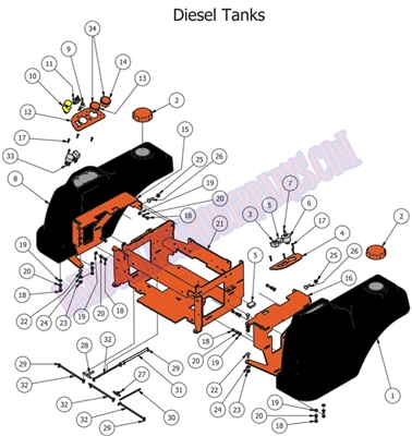 2014DFTASSY Bad Boy Mowers Part 2014 DIESEL FUEL TANK ASSEMBLIES