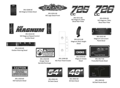 2014MZMGDEC Bad Boy Mowers Part 2014 MZ MAGNUM DECALS