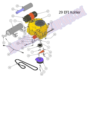 2014OL29EFIKO Bad Boy Mowers Part 2014 OUTLAW 29 EFI KOHLER ENGINE & CLUTCH