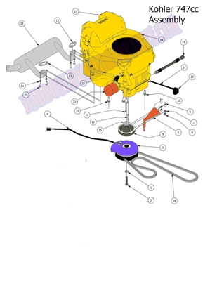 2014OL747KOEC Bad Boy Mowers Part 2014 OUTLAW 747CC KOHLER ENGINE & CLUTCH