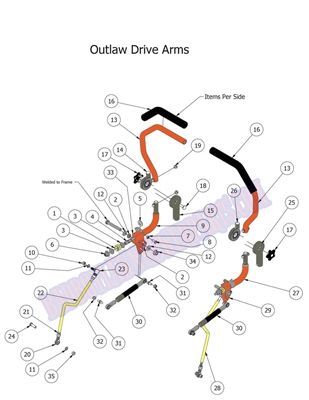 2014OLDAASSY Bad Boy Mowers Part 2014 OUTLAW DRIVE ARMS