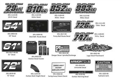 2014OLDECAL Bad Boy Mowers Part 2014 OUTLAW DECALS