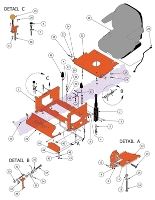 2014OLSEATFRM Bad Boy Mowers Part 2014 OUTLAW SEAT FRAME ASSEMBLY