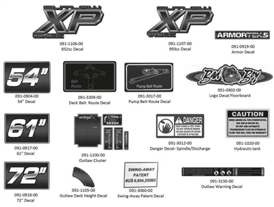 2014OLXPDECAL Bad Boy Mowers Part 2014 OUTLAW XP DECALS