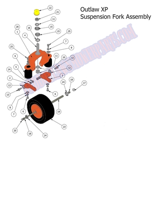 2014OLXPFFSUSP Bad Boy Mowers Part 2014 OUTLAW XP FRONT FORK SUSPENSION ASSEMBLY