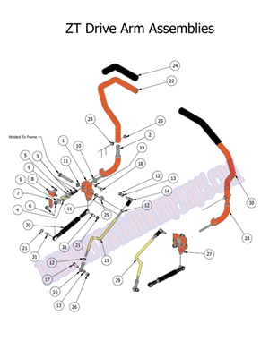 2014ZTEDAASSY Bad Boy Mowers Part 2014 ZT ELITE DRIVE ARM ASSEMBLY