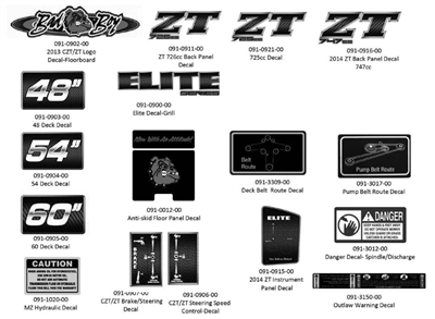 2014ZTEDECAL Bad Boy Mowers Part 2014 ZT ELITE DECALS