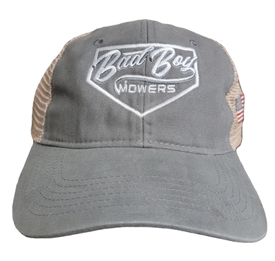 401010201 Bad Boy Mowers Part - 401-0102-01 - Grey with Mesh Home Plate W/flag Hat