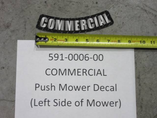 591000600 Bad Boy Mowers Part - 591-0006-00 - COMMERCIAL Lettering Decal (left side of mower) for Push Mower