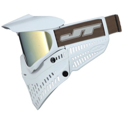 JT Proflex LE Paintball Mask - All White w/ Thermal Gold Mirror Lens *SEE DESCRIPTION*