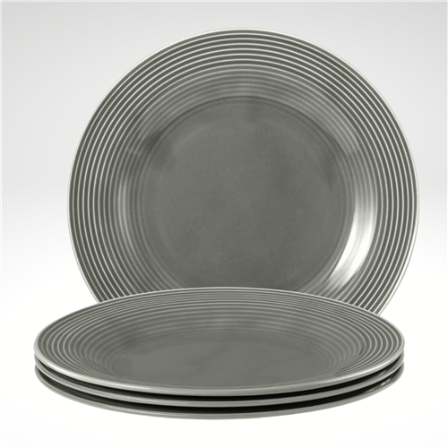 Beat Plate 10.8 Inch , Grey, Set of 4
