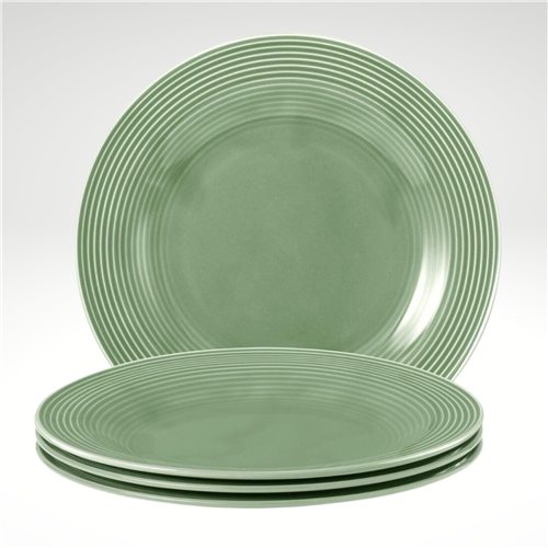 Beat Plate 10.8 Inch , Green, Set of 4