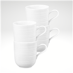 Terra Mug 13.5 fl. oz., White, Set of 4